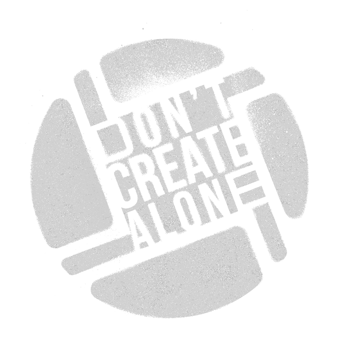 A Graffiti Logo that says "Don't Create Alone"